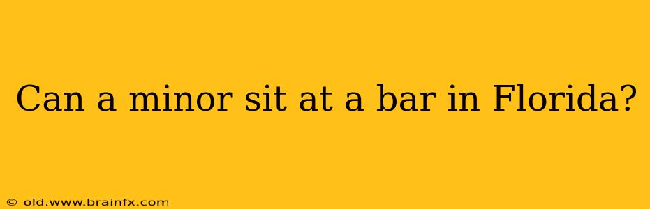 Can a minor sit at a bar in Florida?