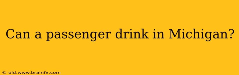 Can a passenger drink in Michigan?