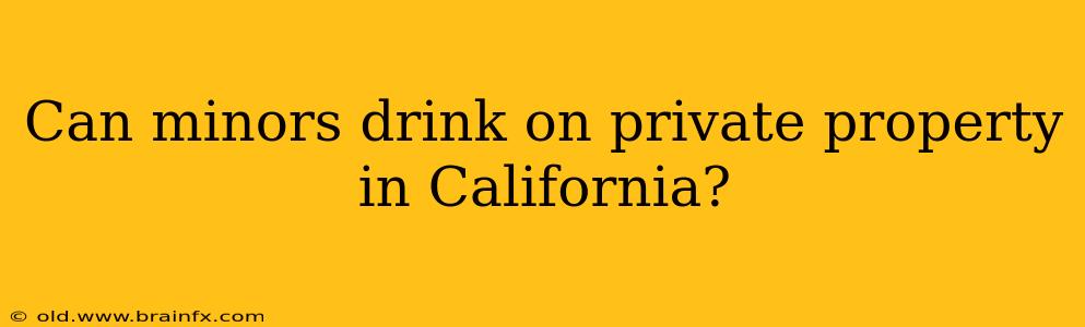 Can minors drink on private property in California?