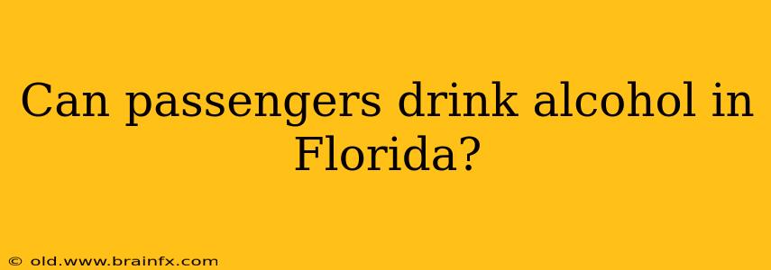 Can passengers drink alcohol in Florida?