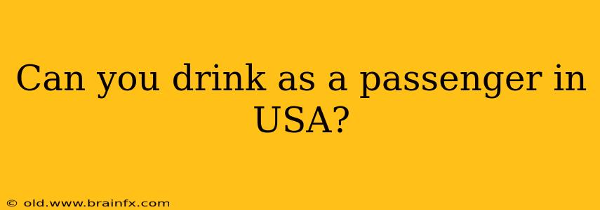 Can you drink as a passenger in USA?