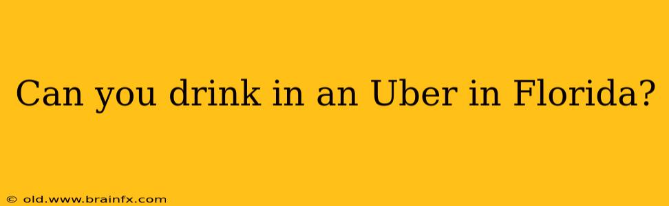 Can you drink in an Uber in Florida?