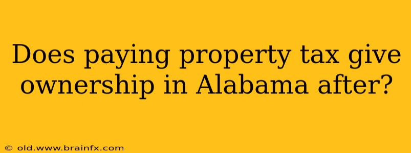 Does paying property tax give ownership in Alabama after?