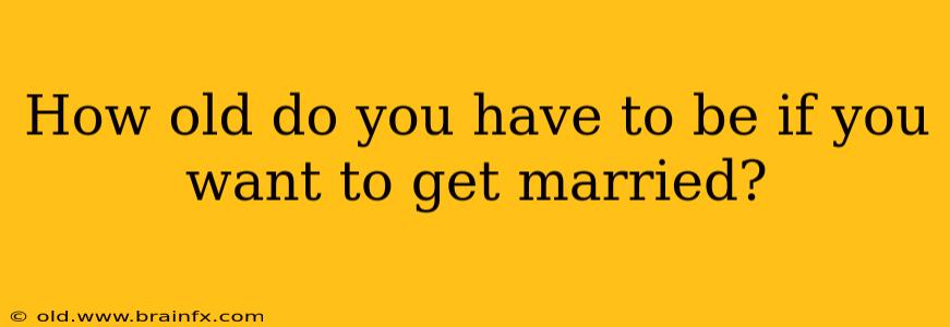 How old do you have to be if you want to get married?