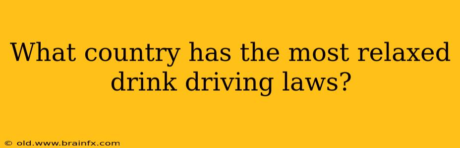 What country has the most relaxed drink driving laws?