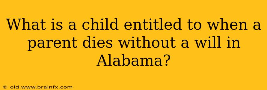 What is a child entitled to when a parent dies without a will in Alabama?