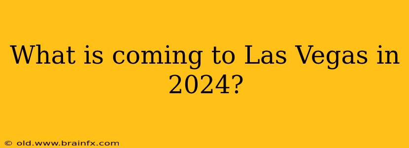 What is coming to Las Vegas in 2024?