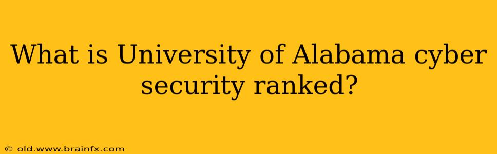 What is University of Alabama cyber security ranked?