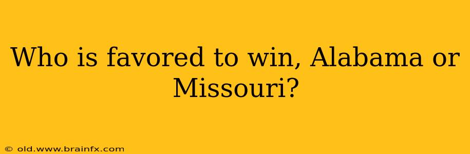 Who is favored to win, Alabama or Missouri?