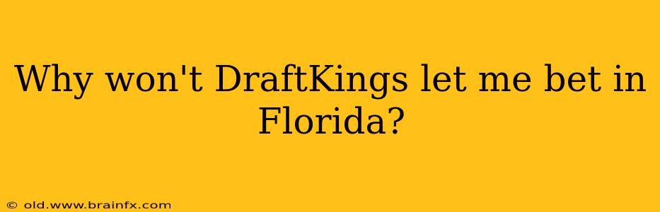 Why won't DraftKings let me bet in Florida?